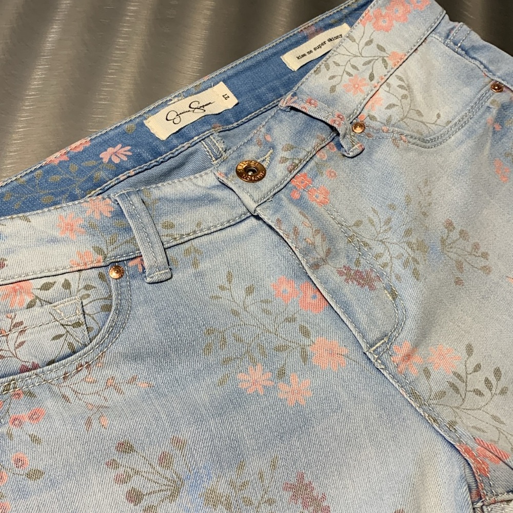 Jessica Simpson Kiss Me Super Skinny Floral Jeans Size 27 - Picture 5 of 9